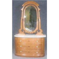 VICTORIAN WALNUT BOW FRONT DRESSER