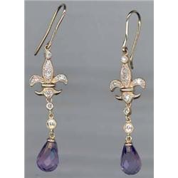 AMETHYST AND DIAMOND EARRINGS