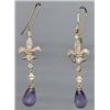 Image 1 : AMETHYST AND DIAMOND EARRINGS