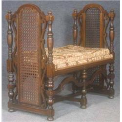 SPANISH ARTS AND CRAFTS OAK HALL BENCH