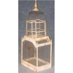 FRENCH STYLE PAINTED WHITE BIRDCAGE