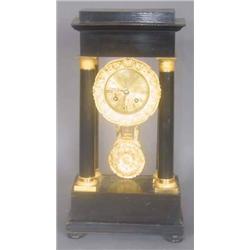 FRENCH EMPIRE COLUMN CLOCK, 16