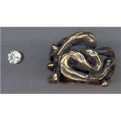 LOT including 14kt diamond stud tie