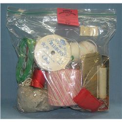 Bag of vintage sewing collectibles