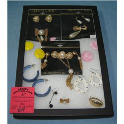 Costume jewelry earrings and pins