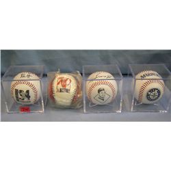 Group of 4 collectible baseballs