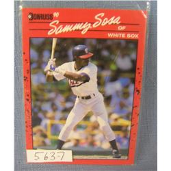 Sammy Sosa rookie baseball card