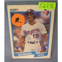 Juan Gonzalez rookie baseball card