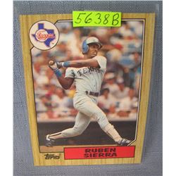 Ruben Sierra rookie baseball card