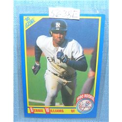 Bernie Williams rookie baseball card