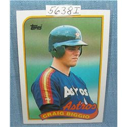 Craig Biggio rookie baseball card