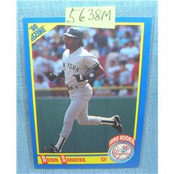 Deion Sanders rookie baseball card