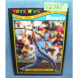 Larry Walker rookie baseball card
