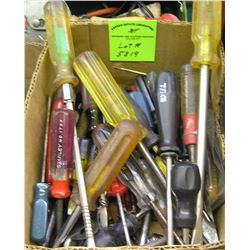 Box full of mechanics screw drivers