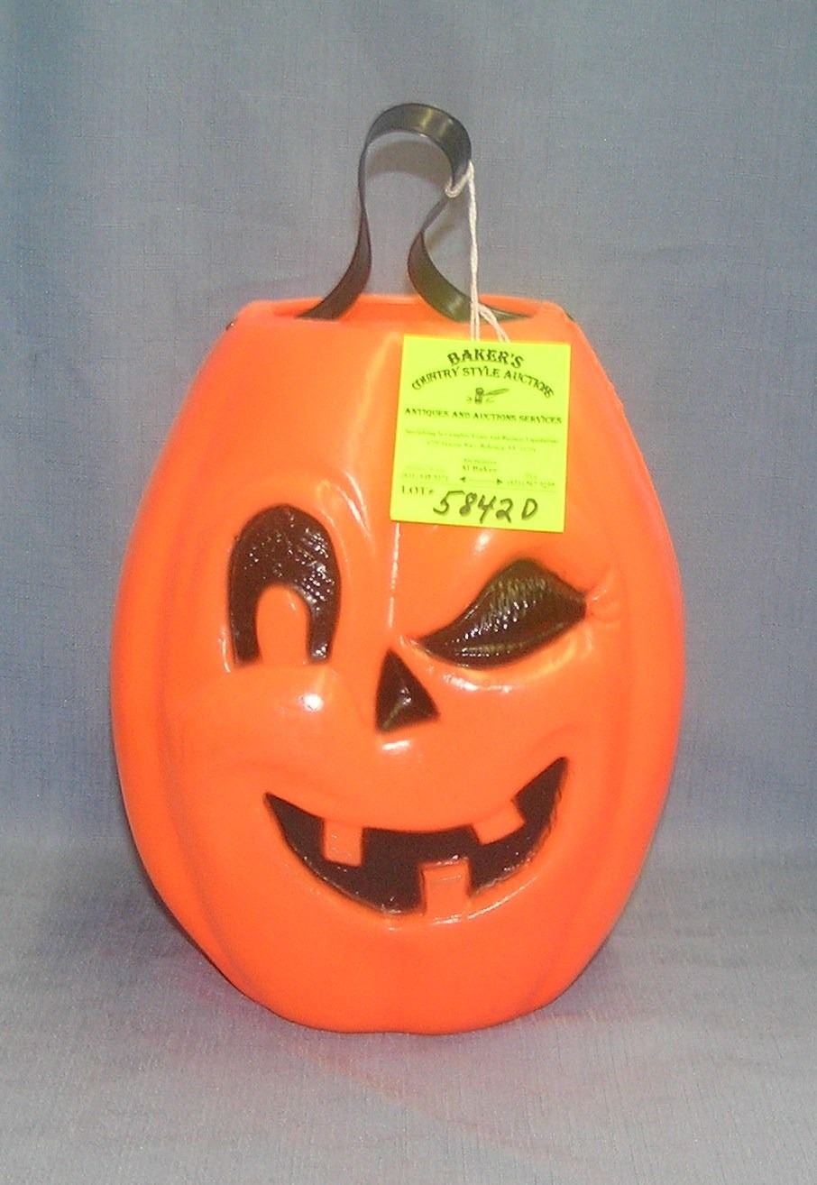 Vintage winking Jack O' Lantern trick or treat bucket