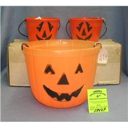 Jack O' Lantern trick or treat buckets