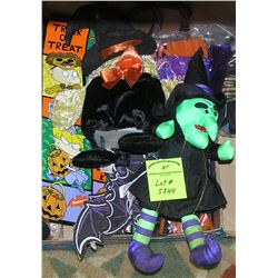 Group of modern Halloween decorations