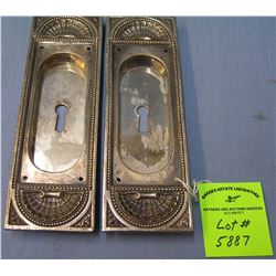 Silver over brass skeleton key hole receptacles