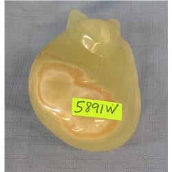Figural jade cat paper weight