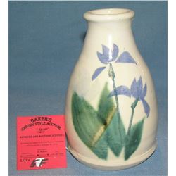 Hand painted and glazed earthenware vase