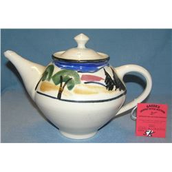 Artist signed hand painted tea pot