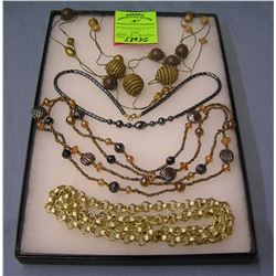 Group of costume jewelry necklaces