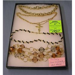 Group of vintage costume jewelry necklaces