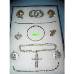 Collection of sterling silver and silver overlay jewelry