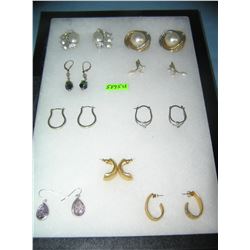 Collection of costume jewelry earrings