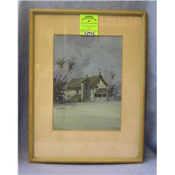 Artist signed watercolor signed Hohn