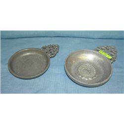 Pair of metal porringers