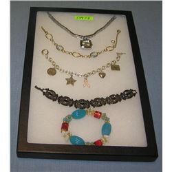 Group of vintage costume jewelry bracelets