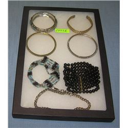 Collection of vintage costume jewelry bracelets