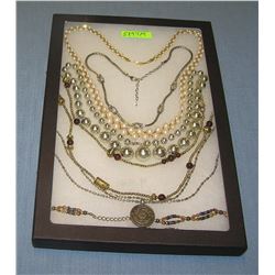 Collection of costume jewelry necklaces