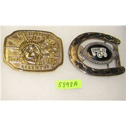 Pair of vintage belt buckles