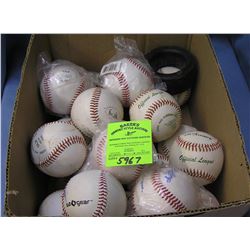 Box full of brand new and like new baseballs