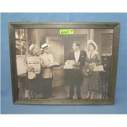 Vintage I Love Lucy set photo print  with wood frame