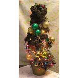 Vintage illuminated table top Christmas tree