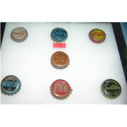 Group of antique soda caps