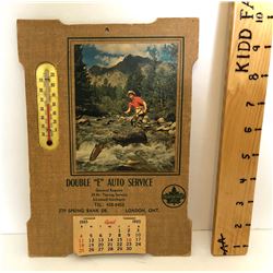 1965 SUPERTEST CALENDAR WITH THERMOMETER - LONDON