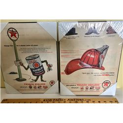 VINTAGE  MOUNTED TEXACO ADVERTISING SIGNS