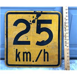 25 KM ROAD SIGN