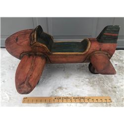 CHILD'S WOODEN PLANE RIDING TOY