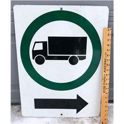 TRUCK DIRECTIONAL ROAD SIGN