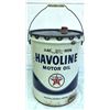 Image 1 : 1964 TEXACO HAVOLINE MOTOR OIL PAIL