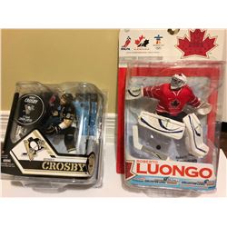 GR OF 2 SPORTS FIGURINES - CROSBY & LUONGO - AS NEW