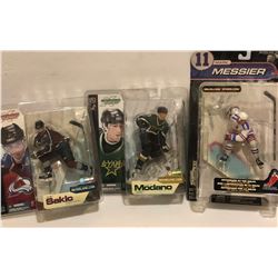 GR OF 4, SPORTS FIGURINES - SAKIC, MODANO, MESSIER - AS NEW