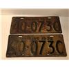 Image 1 : PAIR OF 1932 ONTARIO LICENCE PLATES