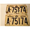 Image 1 : PAIR OF 1956 ONTARIO LICENCE PLATES