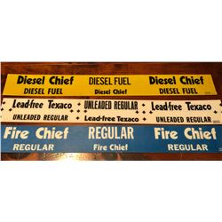 GR OF 3, 1979 ACRYLIC TEXACO FIRE CHIEF / DIESEL CHIEF SIGNS